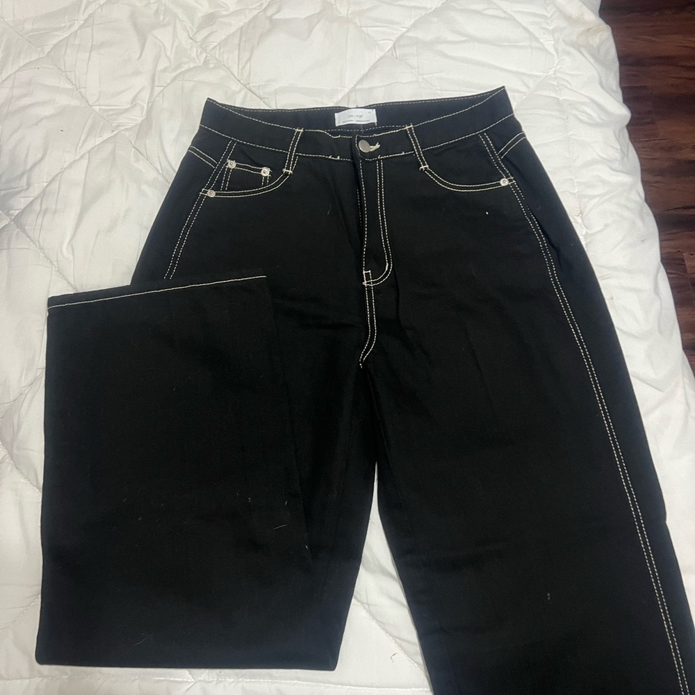 OAK + FORT Black Flare & Wide Leg Jeans